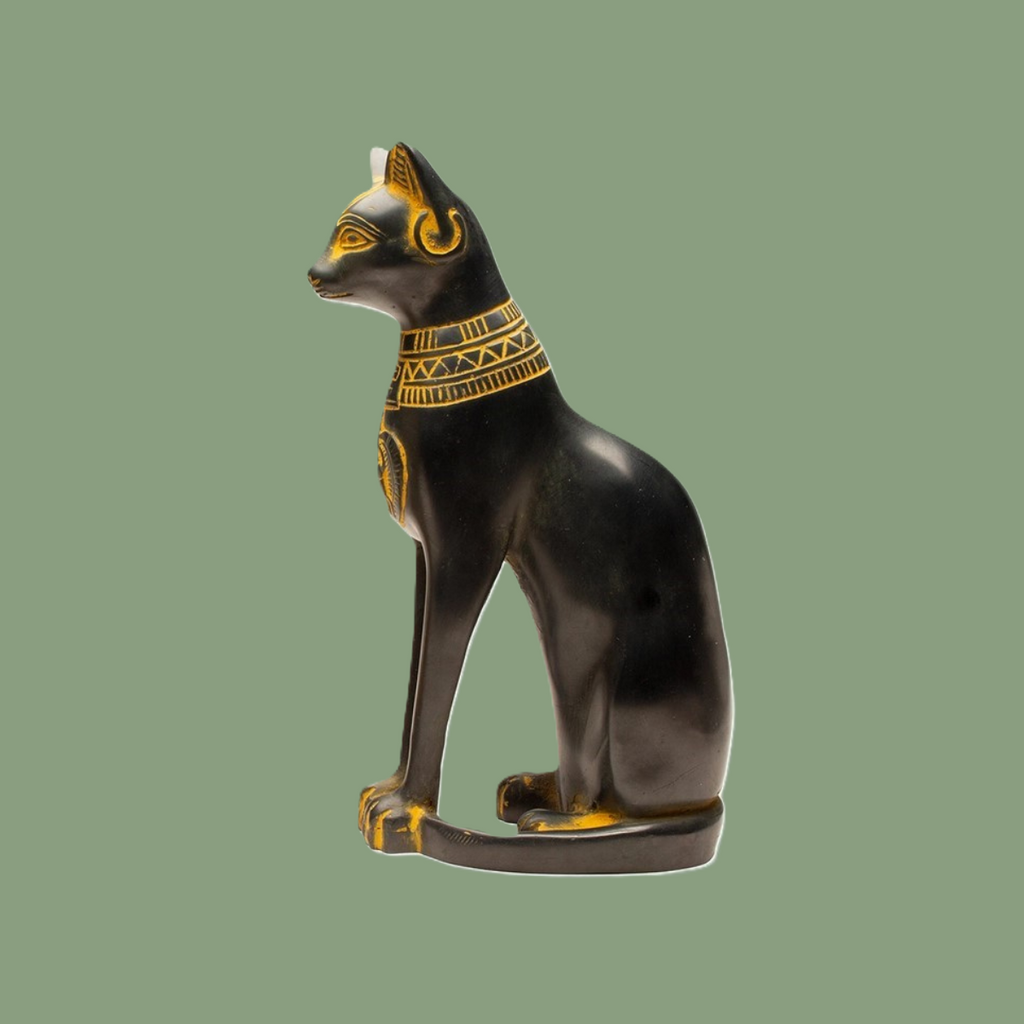 Statuette Bastet – Déesse Chat Égyptienne (Or Antique)
