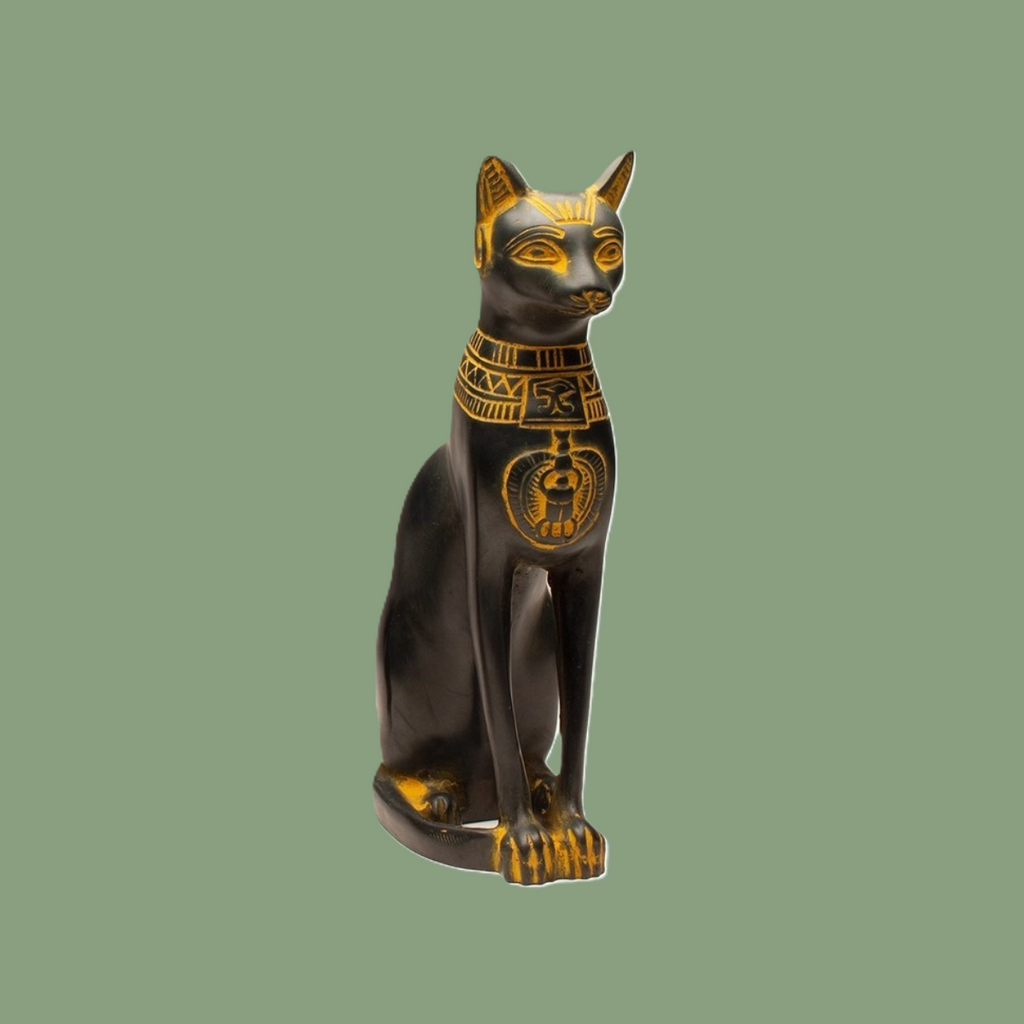 Statuette Bastet – Déesse Chat Égyptienne (Or Antique)