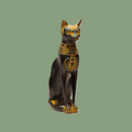 Statuette Bastet – Déesse Chat Égyptienne (Or Antique)
