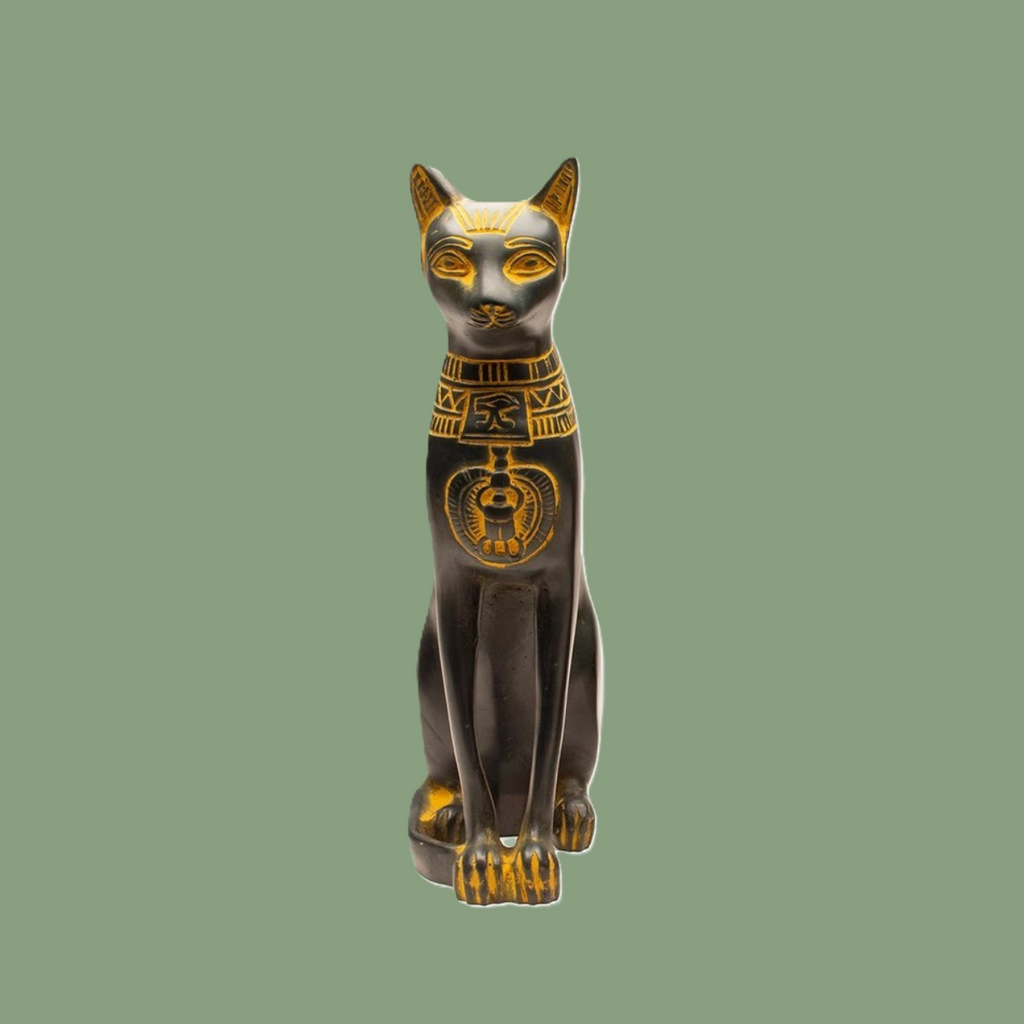 Statuette Bastet – Déesse Chat Égyptienne (Or Antique)
