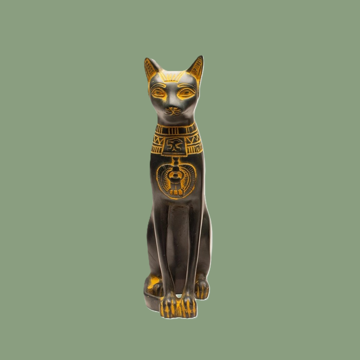 Statuette Bastet – Déesse Chat Égyptienne (Or Antique)