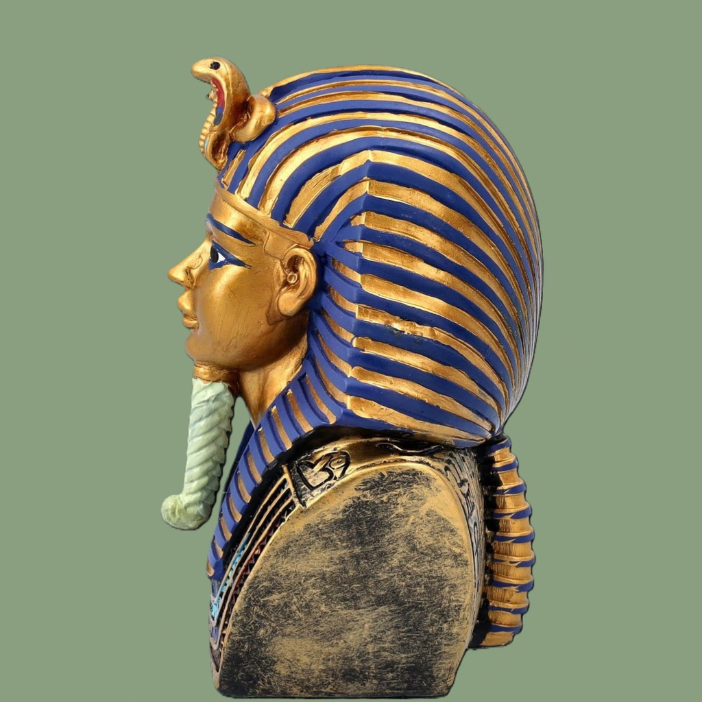 Buste du Pharaon Toutankhamon – Figurine Ornementale (12,5 cm)