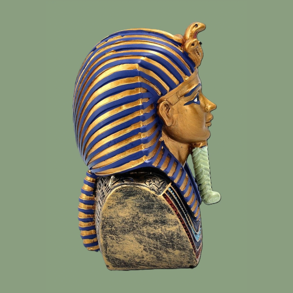 Buste du Pharaon Toutankhamon – Figurine Ornementale (12,5 cm)