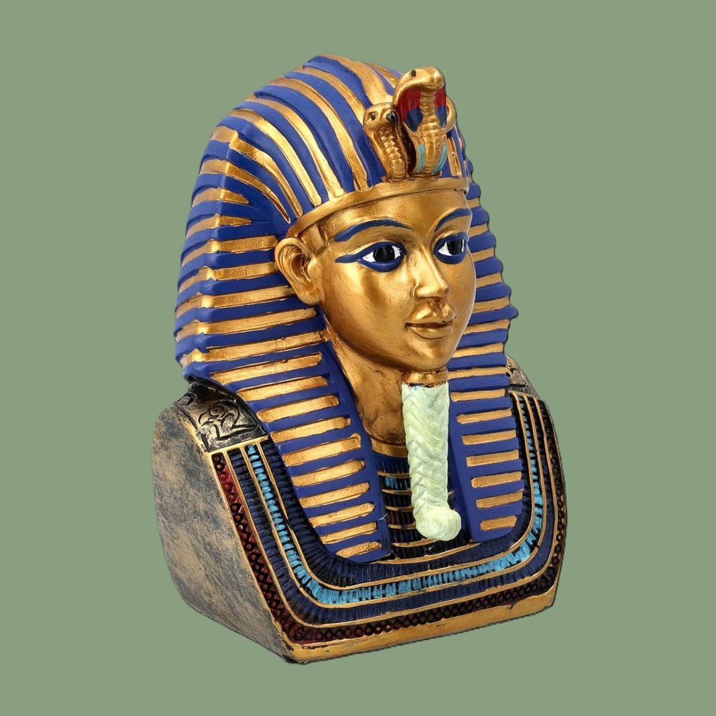 Buste du Pharaon Toutankhamon – Figurine Ornementale (12,5 cm)