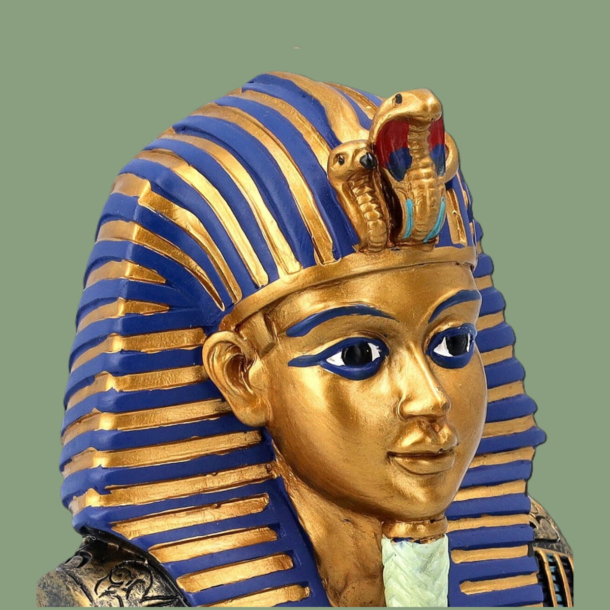 Buste du Pharaon Toutankhamon – Figurine Ornementale (12,5 cm)