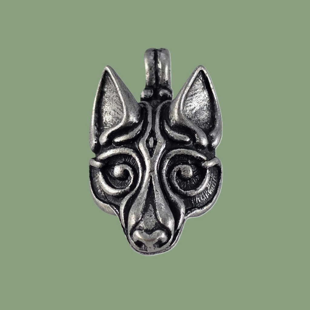 Pendentif Tête de Loup Fenrir Argenté