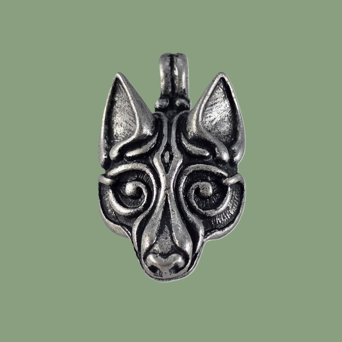 Pendentif Tête de Loup Fenrir Argenté