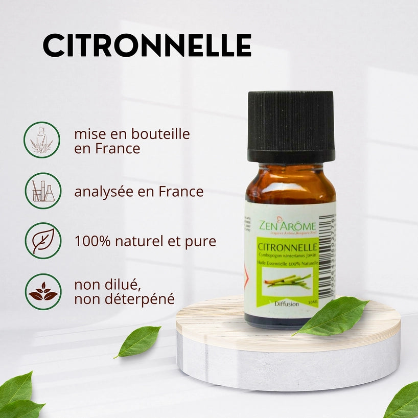 Huile Essentielle Citronnelle — 100% Naturelle — 10ml