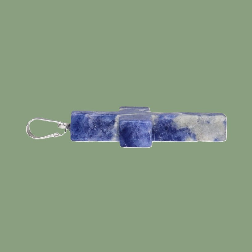 Pendentif croix en sodalite