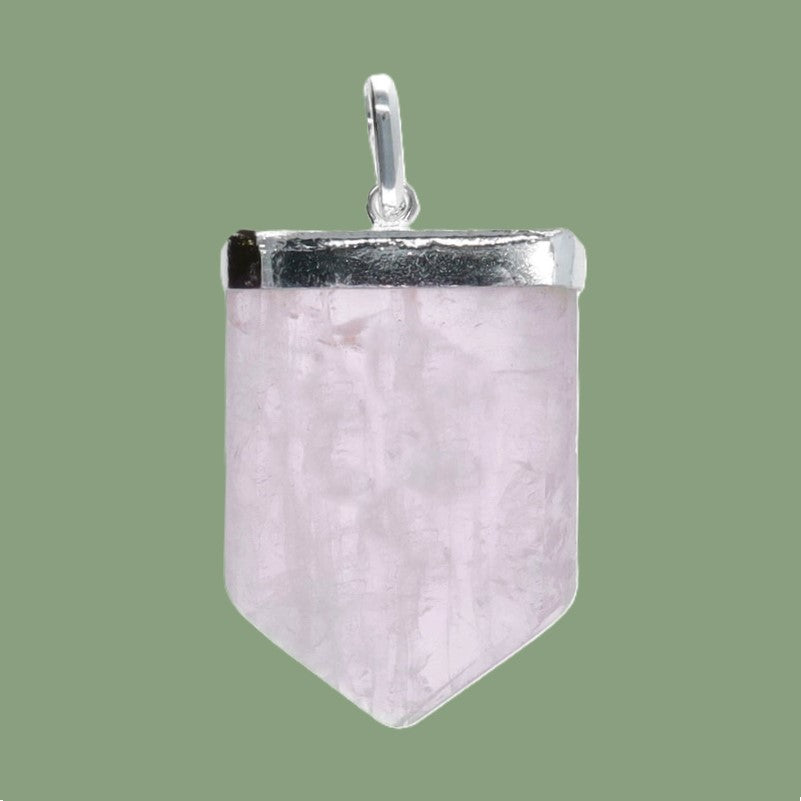 Pendentif en quartz rose Om