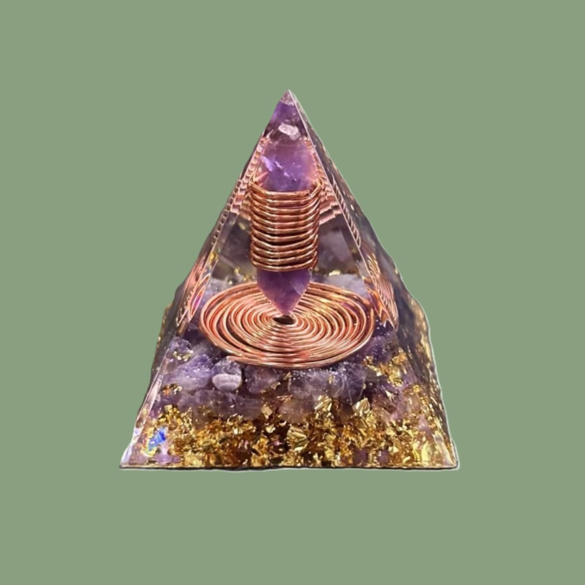 Pyramide Orgonite en Améthyste