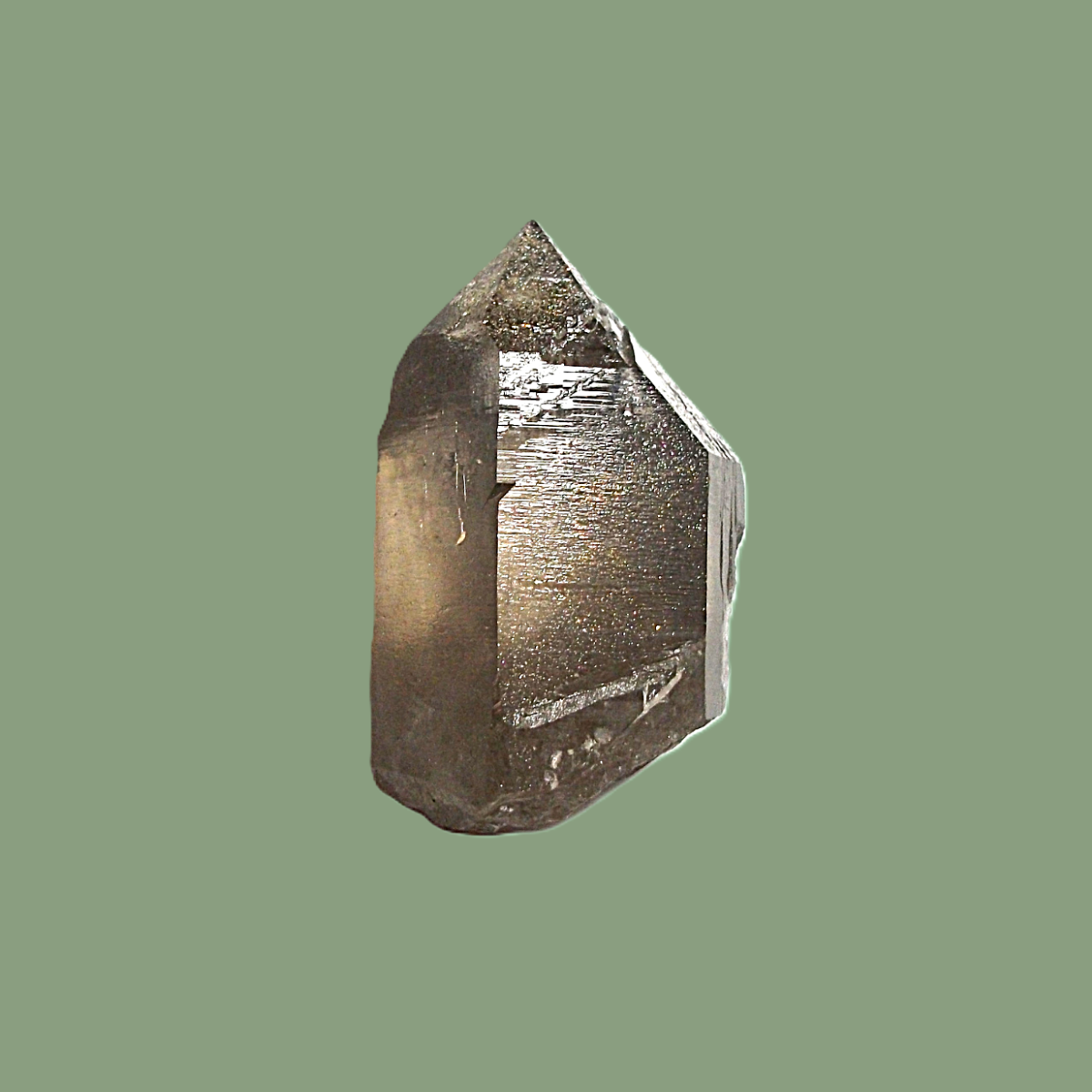Quartz Fumé Biterminé Fenesté à Irisations – Massif de Chamonix