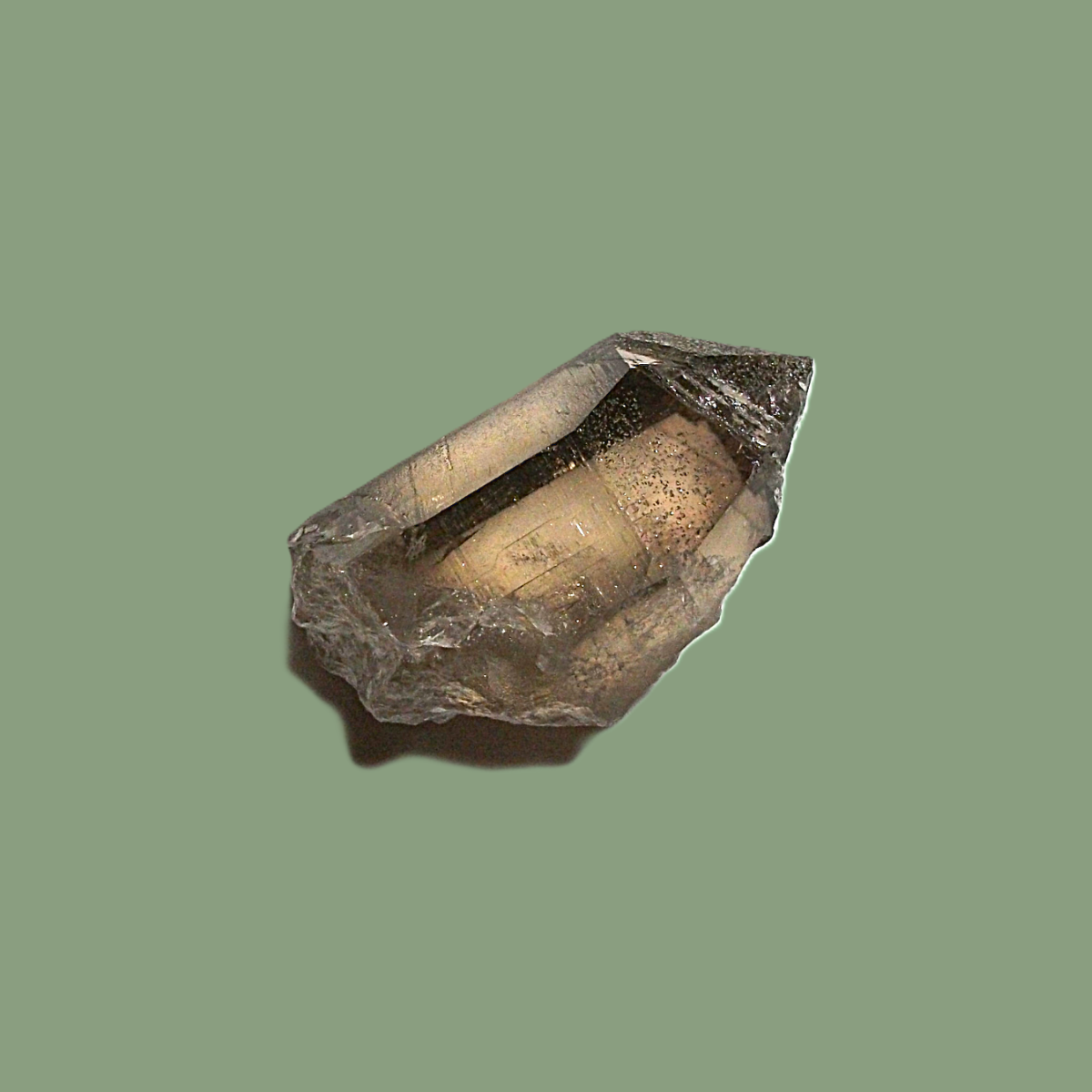 Quartz Fumé Biterminé Fenesté à Irisations – Massif de Chamonix