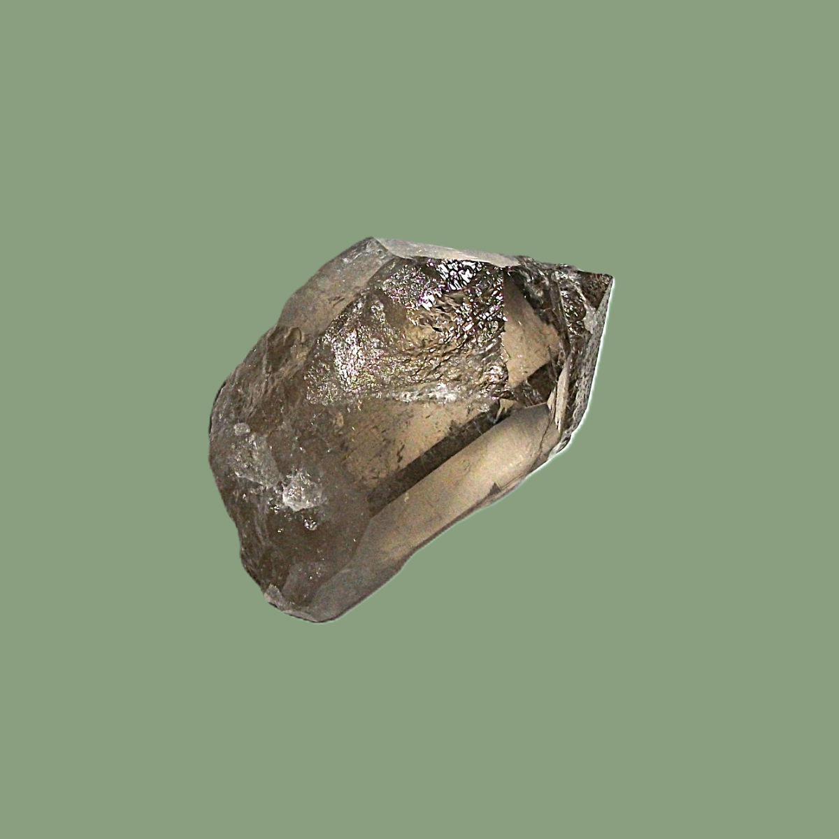 Quartz Fumé Biterminé Fenesté à Irisations – Massif de Chamonix