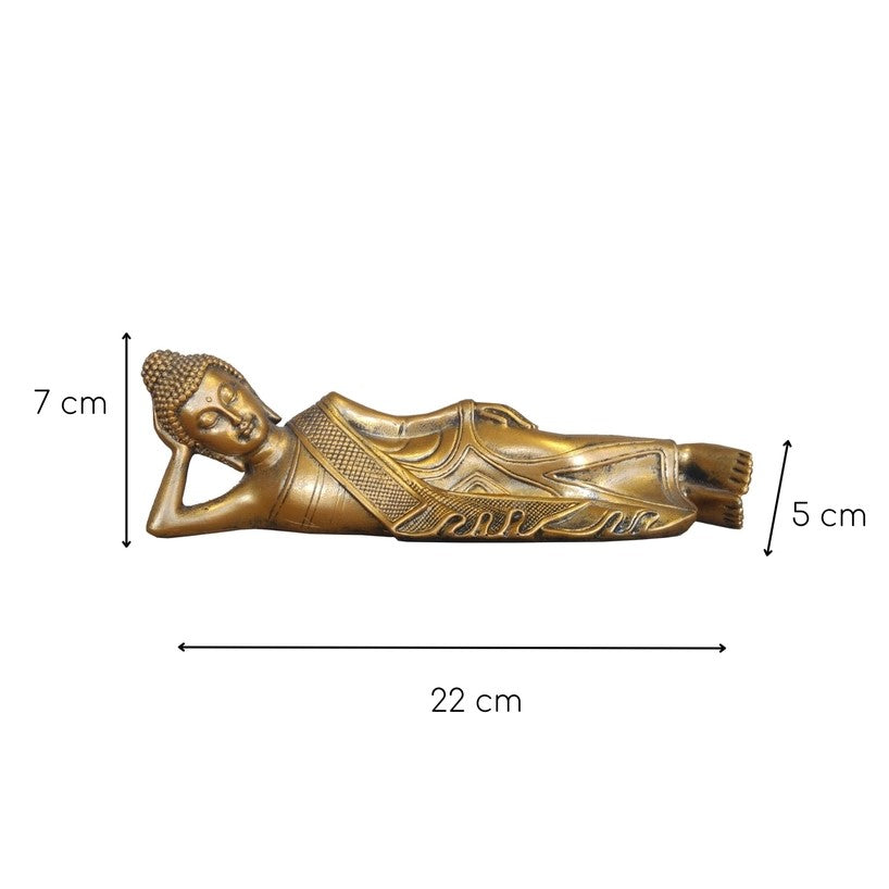 Statue Bouddha Doré Couché Décoration Feng Shui