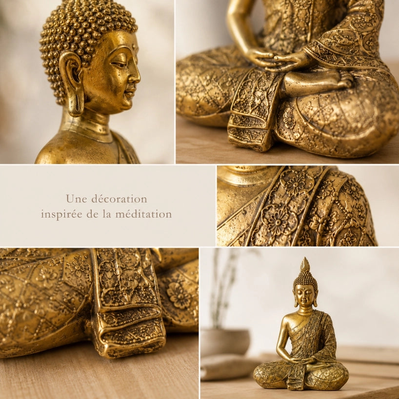 Statue Bouddha Sanci Doré