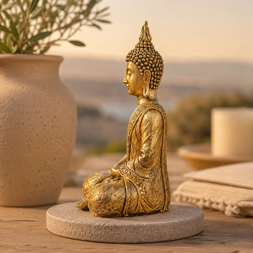 Statue Bouddha Sanci Doré