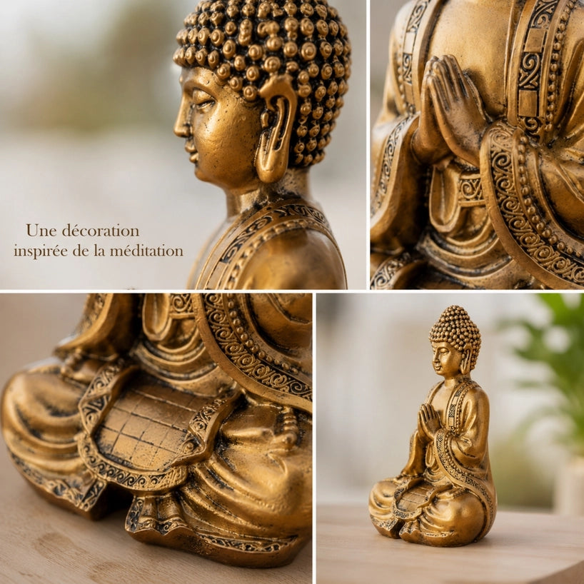 Statuette Bouddha Méditation Or