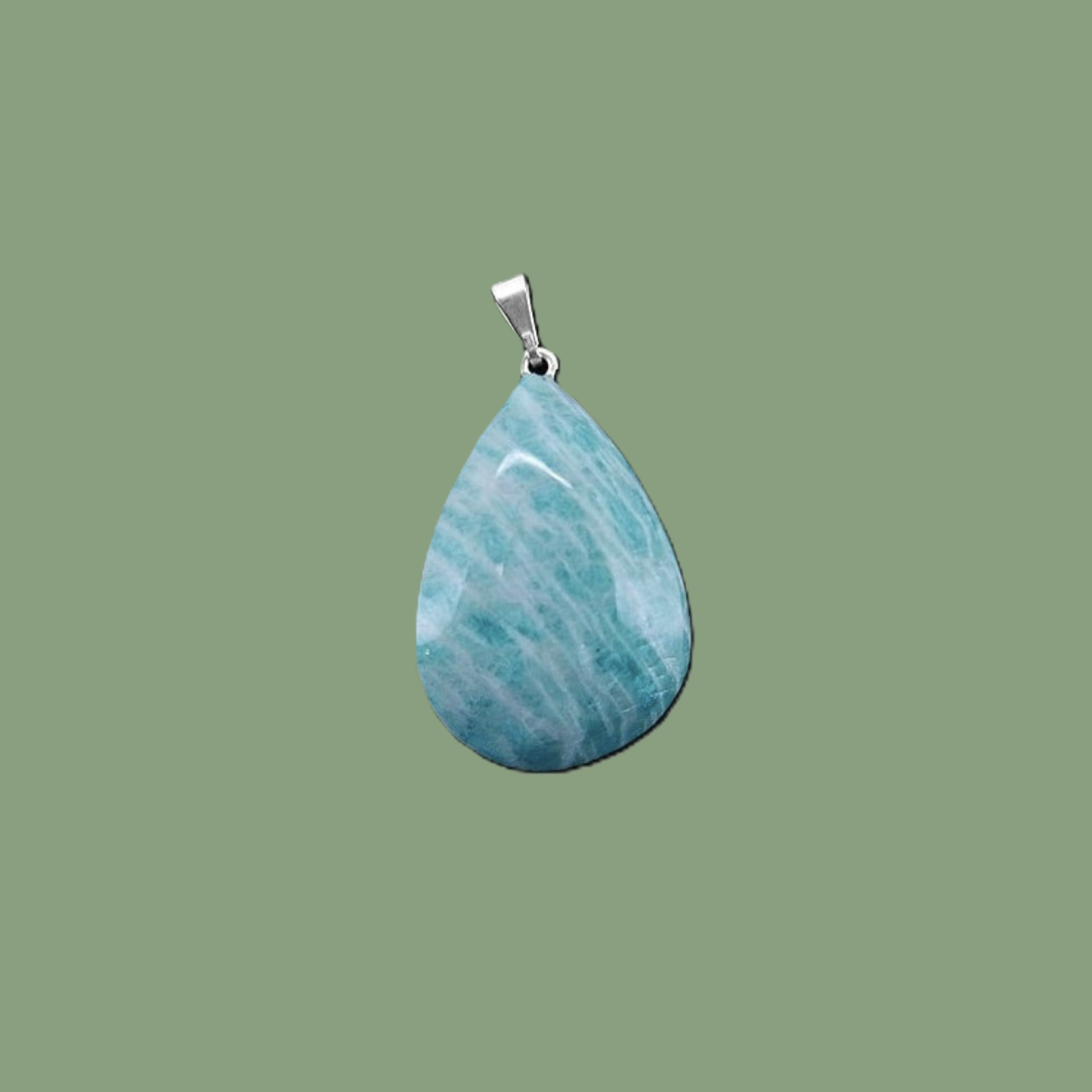 Pendentif goutte en amazonite