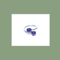 Bague Double Améthyste et Argent 925 Réglable – Forme Ronde