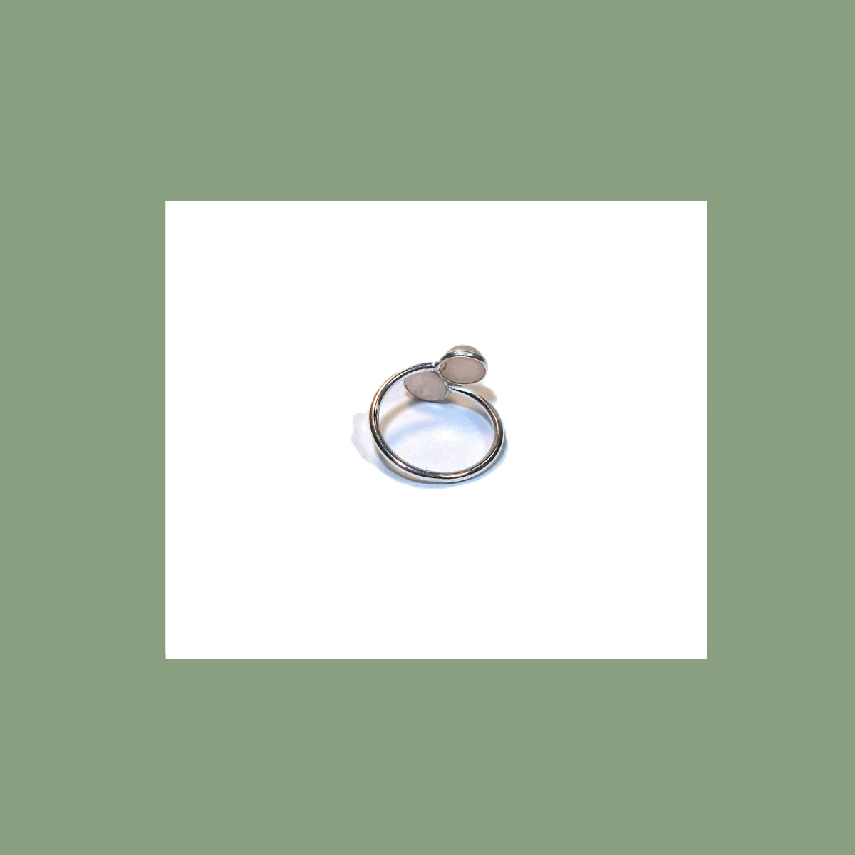 Bague Double Quartz Rose et Argent 925 Réglable – Forme Ronde