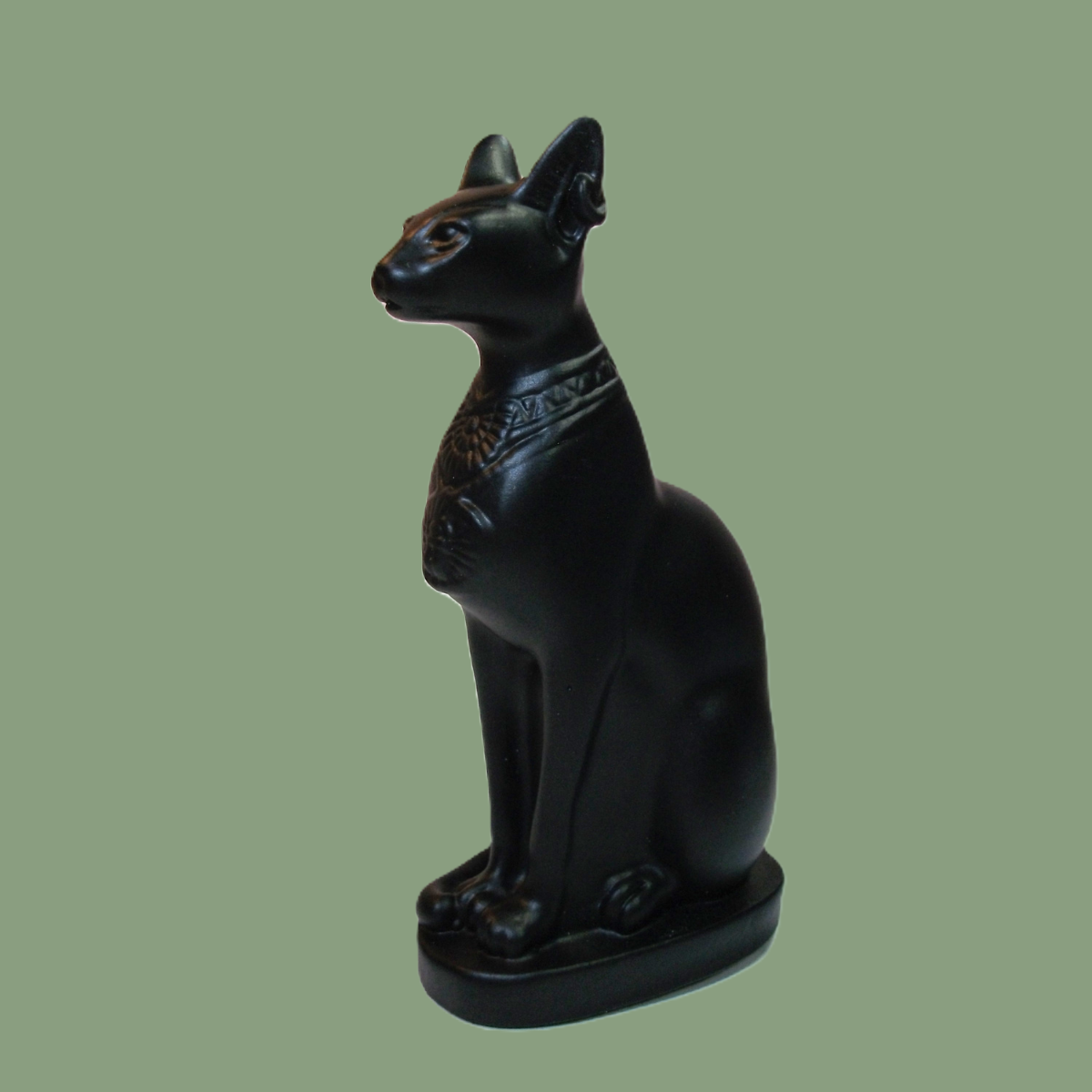 Statuette de Bastet de l'Égypte Ancienne – Finition Noire 9,5 cm