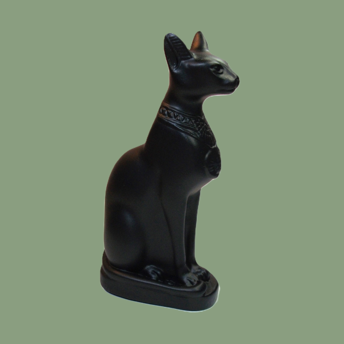 Statuette de Bastet de l'Égypte Ancienne – Finition Noire 9,5 cm