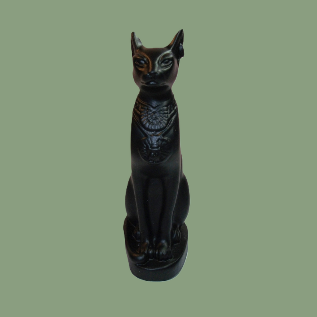 Statuette de Bastet de l'Égypte Ancienne – Finition Noire 9,5 cm