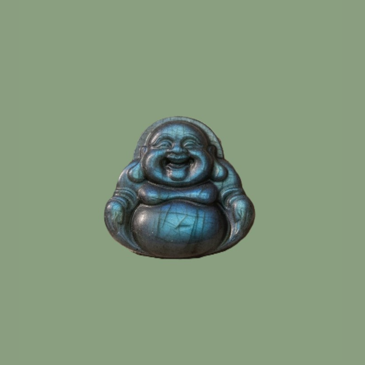Statuette Bouddha en Labradorite
