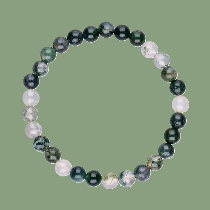 Bracelet en Agate Mousse 6mm