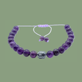 Bracelet Ajustable Améthyste & Tête de Bouddha