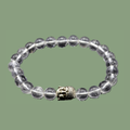Bracelet Élastique Cristal de Roche & Tête de Bouddha (Perles de 8 mm – Origine Brésil)