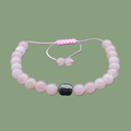 Bracelet Ajustable Quartz Rose & Tête de Bouddha