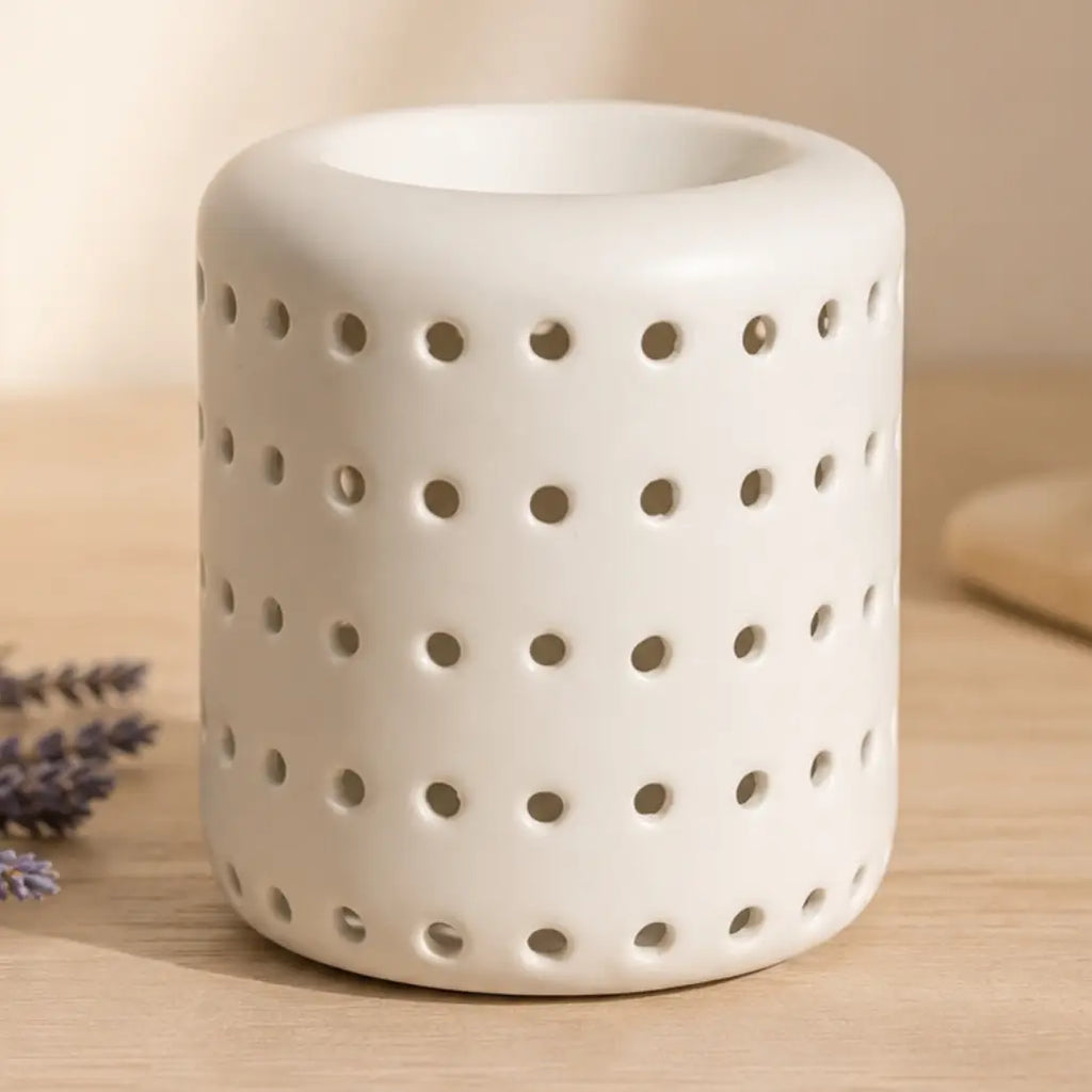 Brûle Parfum Brûleur à Huile en Céramique Coliseo Blanc