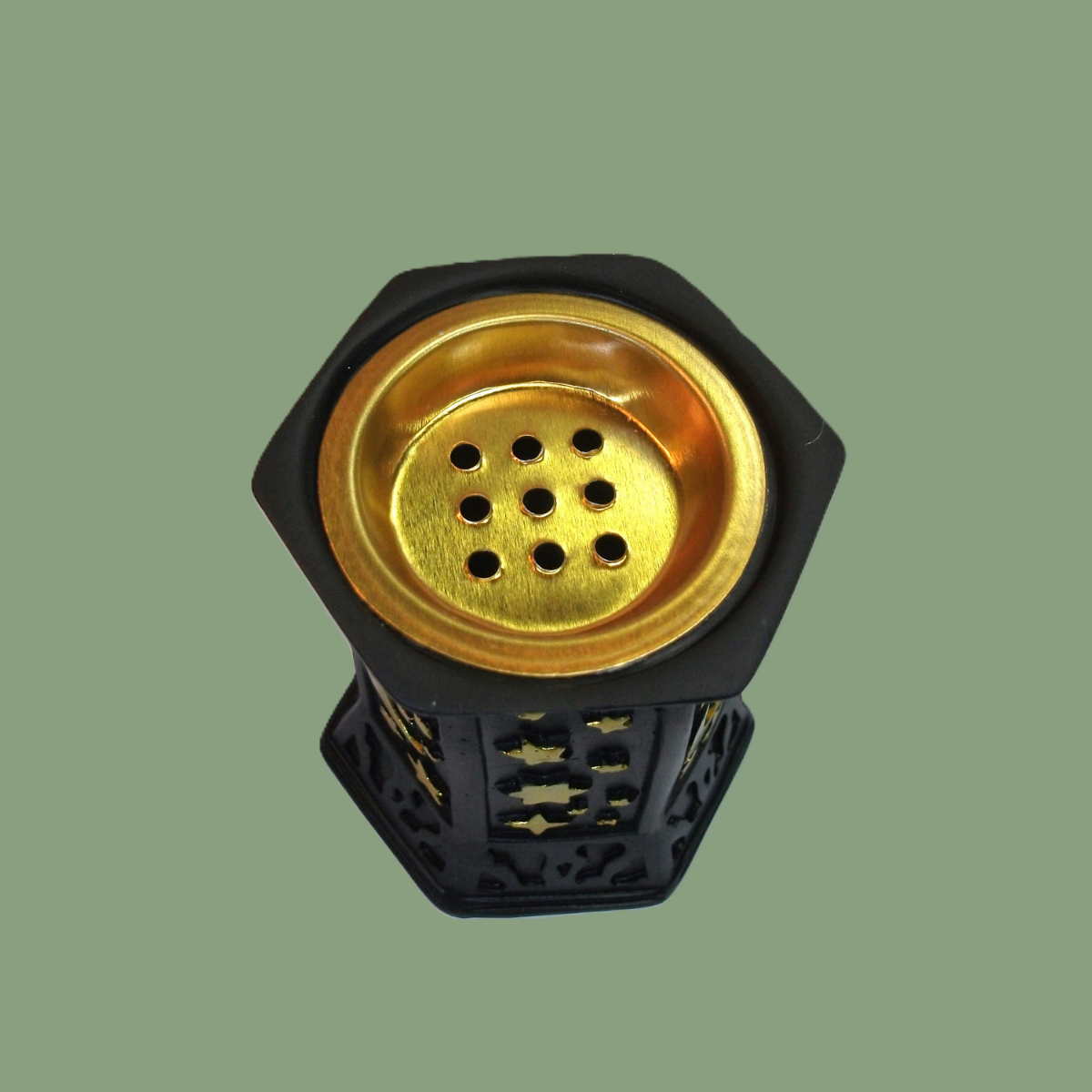Brûleur d'Encens Noir Hexagramme