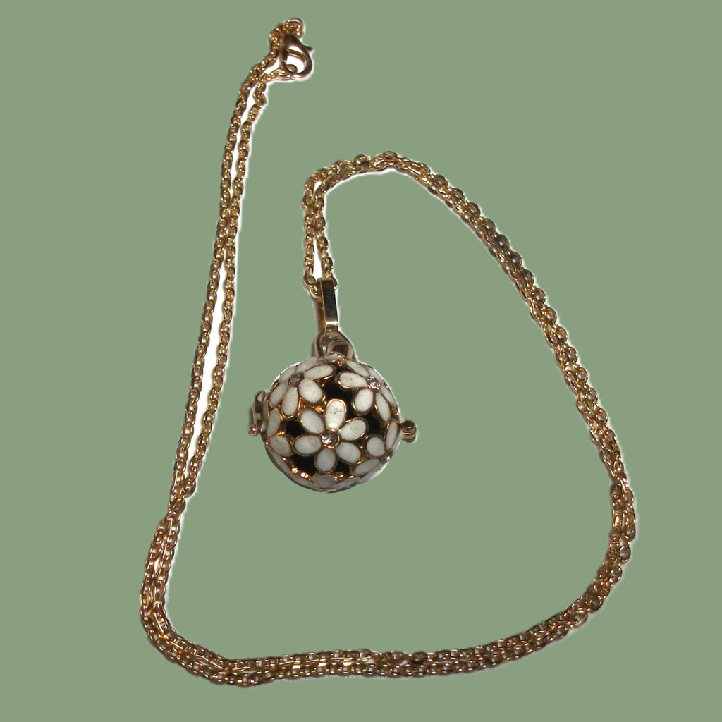 Pendentif diffuseur d'huiles essentielles Fleurs et strass