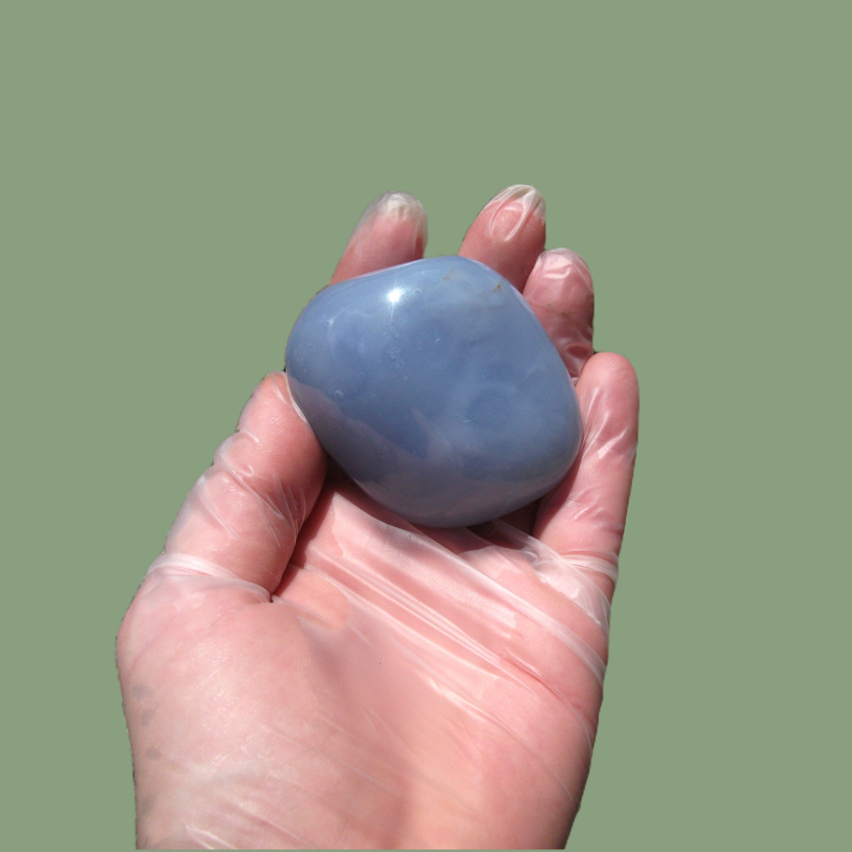 Galet en Calcédoine Bleue