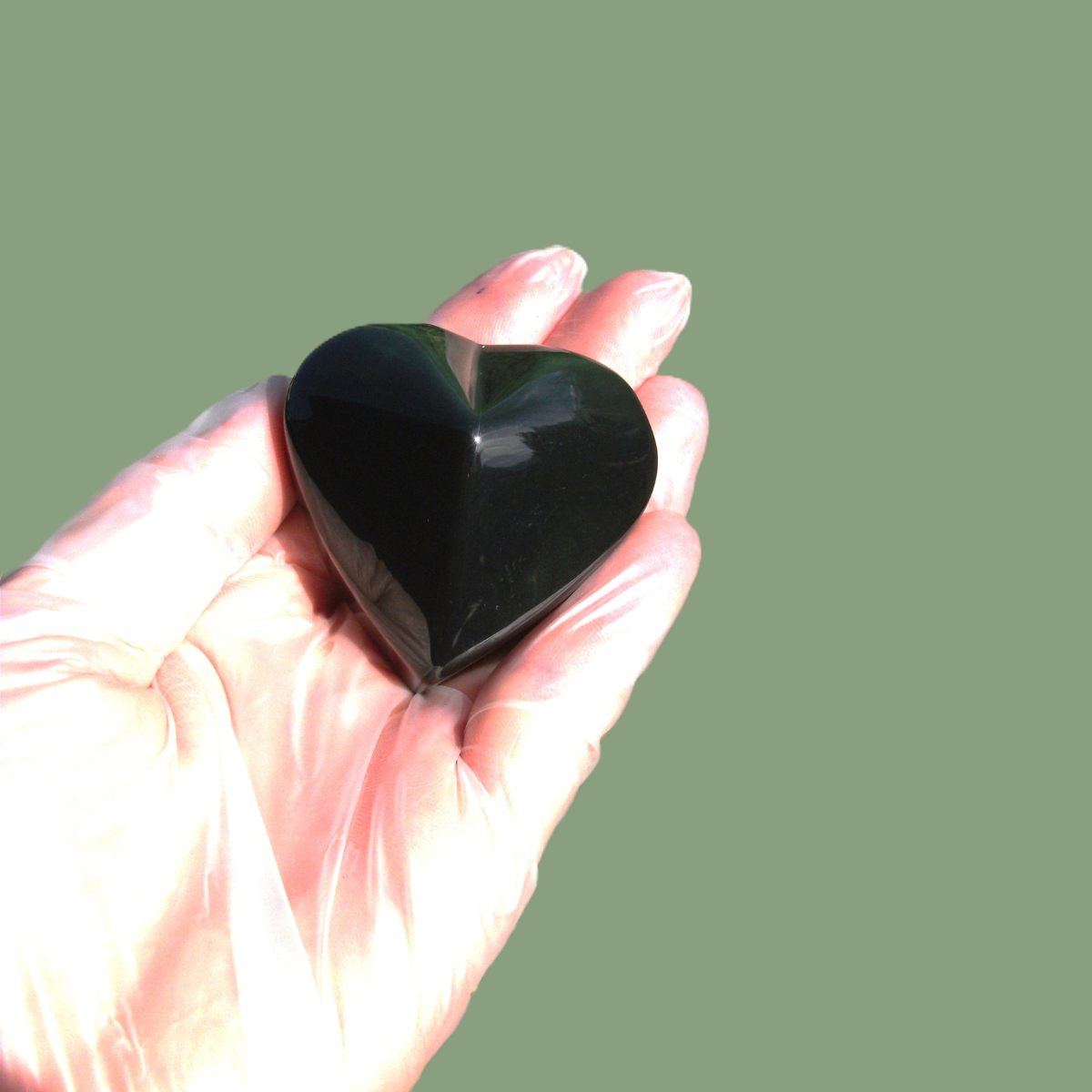 Galet en Forme de Cœur en Obsidienne Œil Céleste