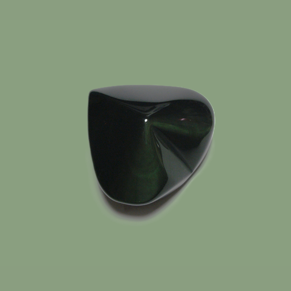Galet en Forme de Cœur en Obsidienne Œil Céleste