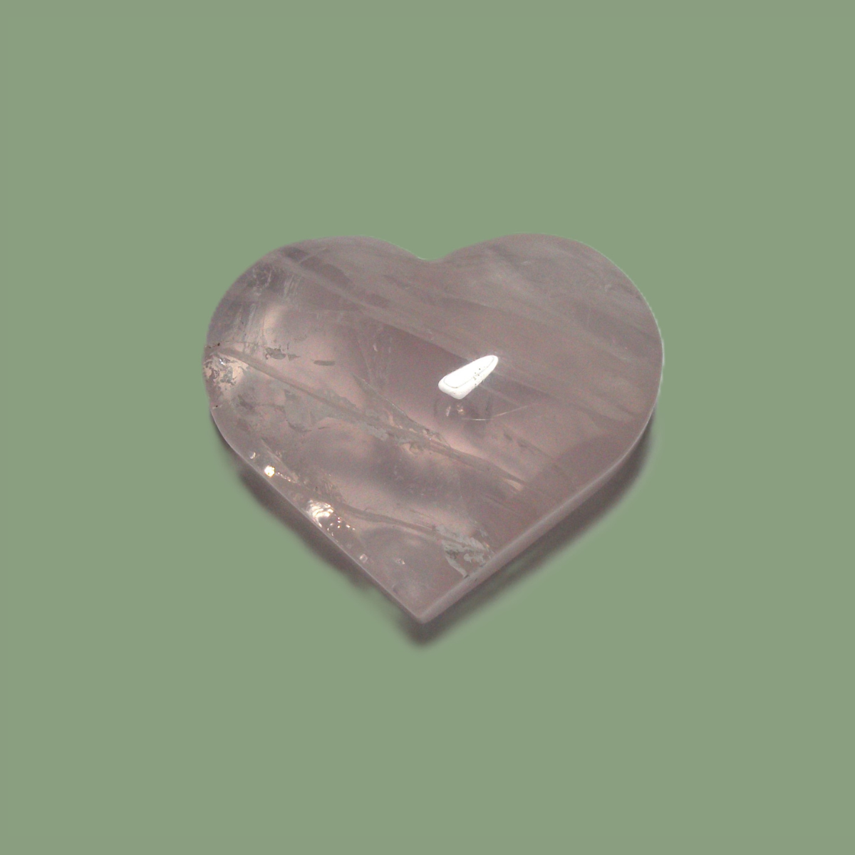 Galet Cœur en Quartz Rose du Brésil