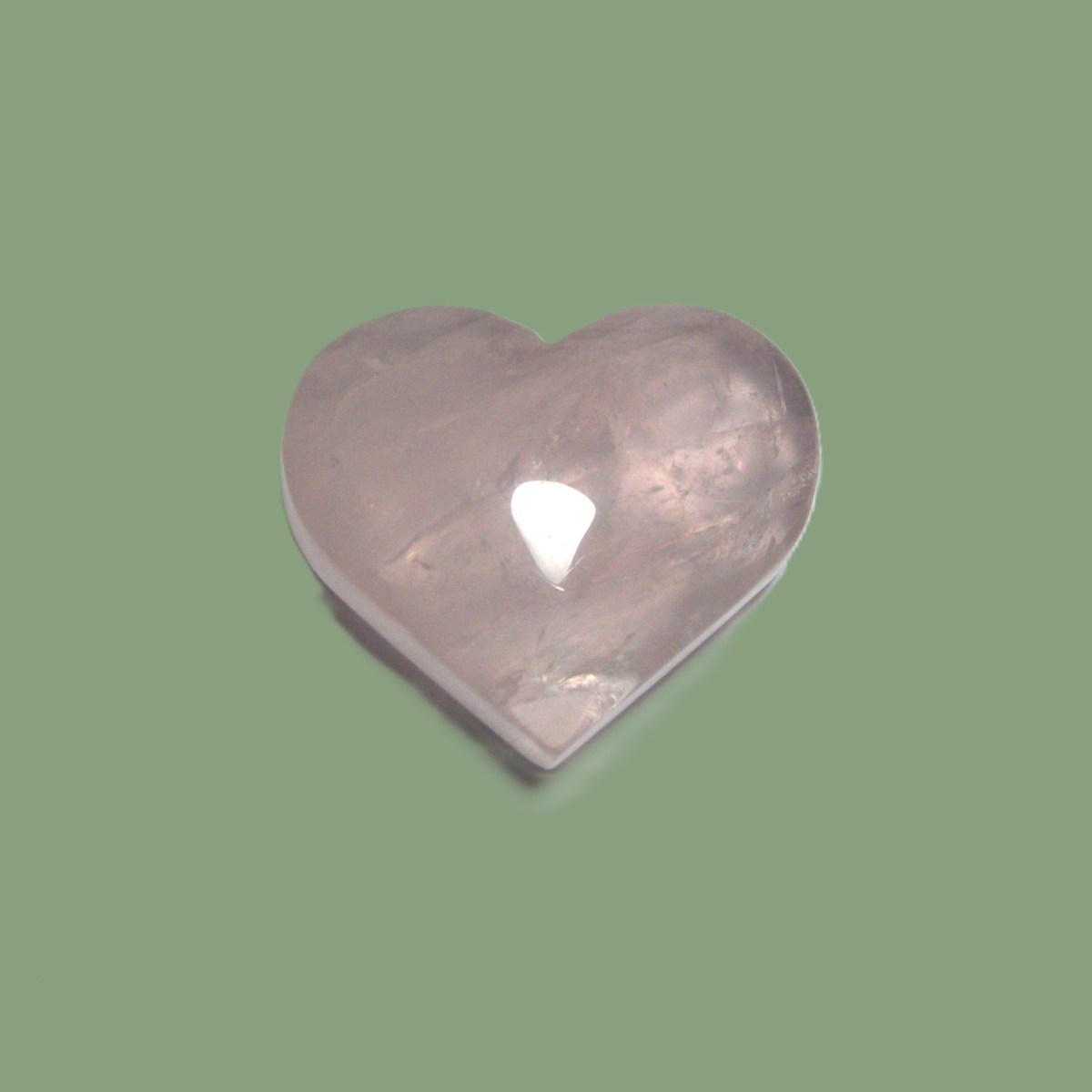 Galet Cœur en Quartz Rose du Brésil