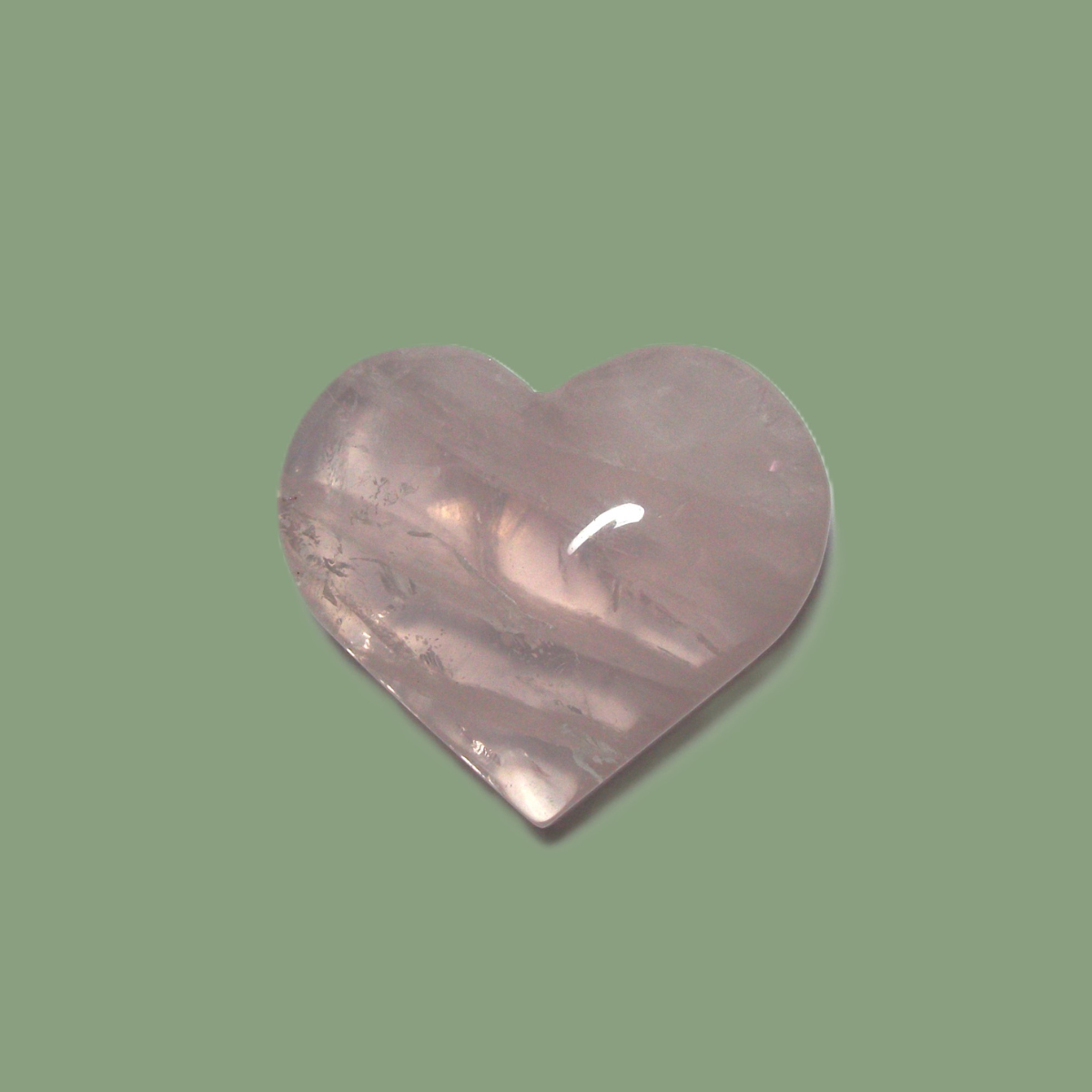 Galet Cœur en Quartz Rose du Brésil
