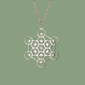 Collier Pendentif « Cube de Métatron » en Acier Inoxydable Argenté