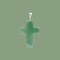 Pendentif croix en quartz vert