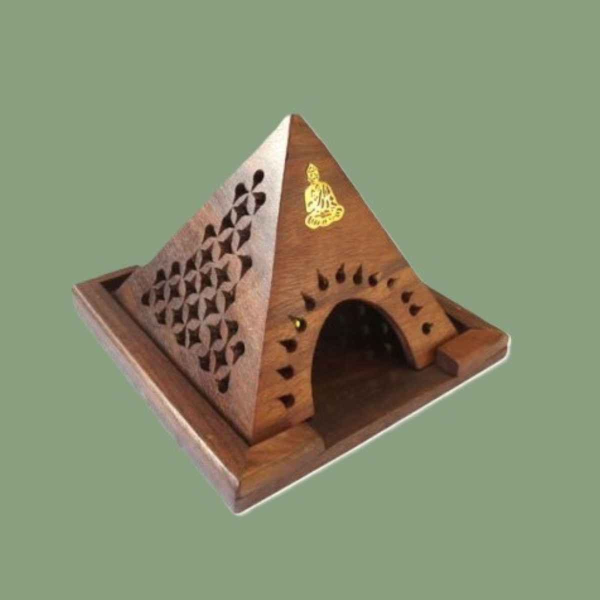 Porte-Encens « Pyramide Bouddha » en Bois