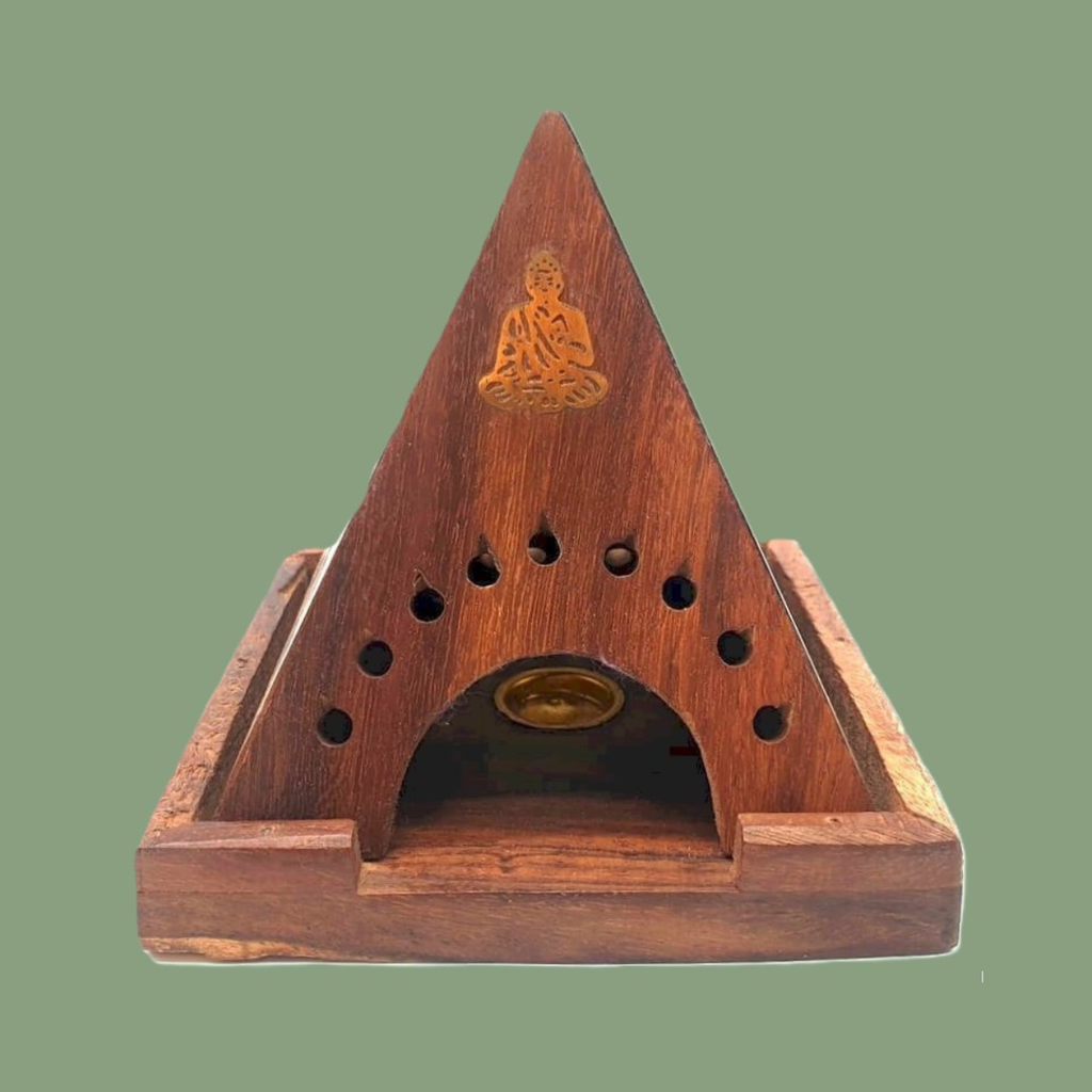 Porte-Encens « Pyramide Bouddha » en Bois
