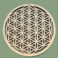 Support de Géométrie Sacrée « Fleur de Vie » en Bois – Grand Format 22 cm