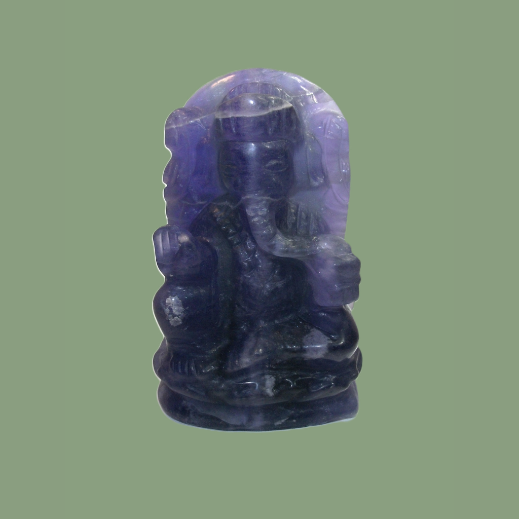 Statuette Ganesh en Fluorine Violette
