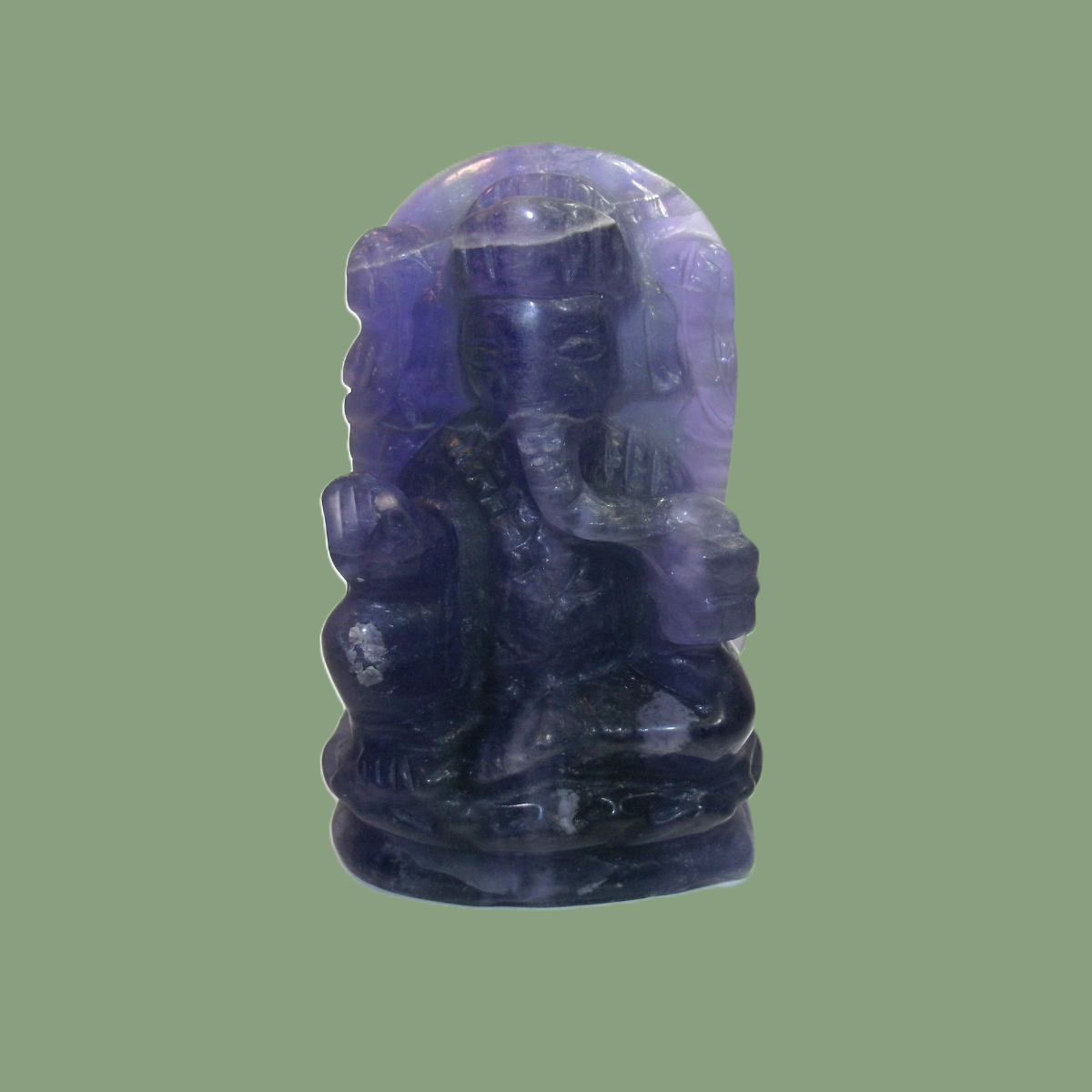 Statuette Ganesh en Fluorine Violette