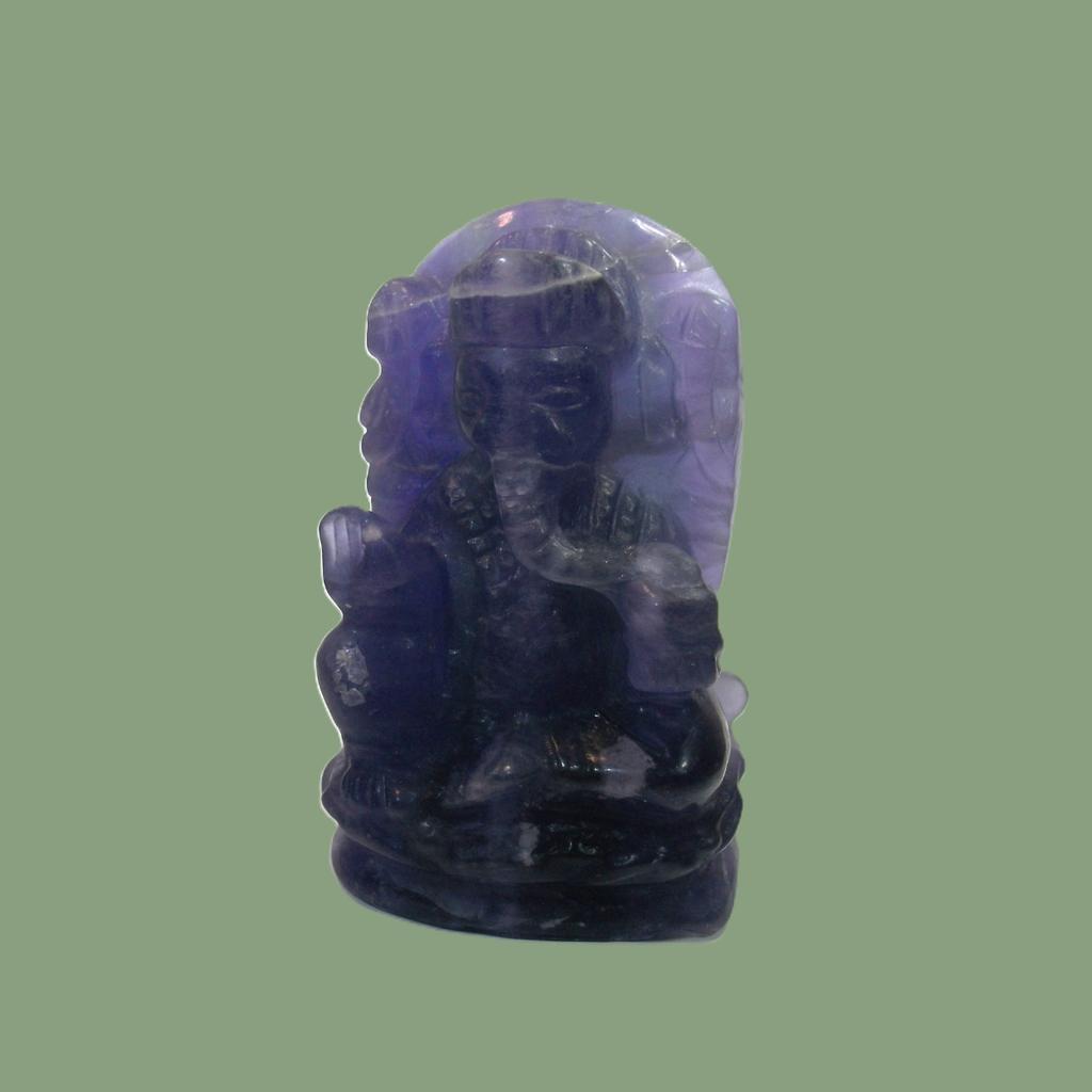 Statuette Ganesh en Fluorine Violette